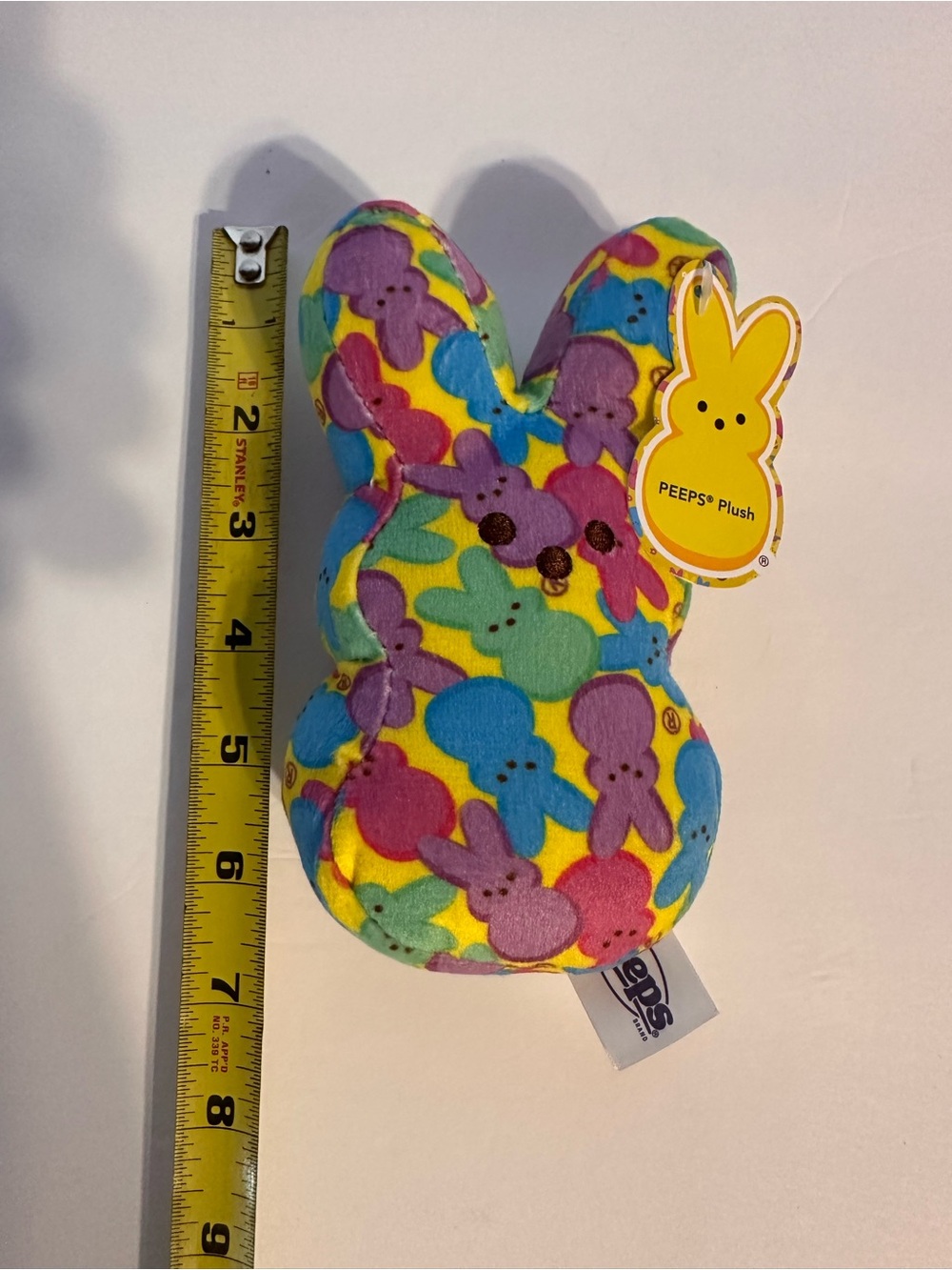 Peeps Plush Bunny - Yellow Multicolor Patterned Stuffed Toy - Picture 5 of 7